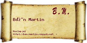 Bán Martin névjegykártya