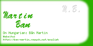 martin ban business card